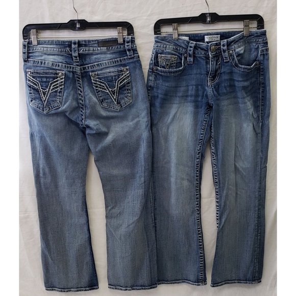 VIGOSS Bootcut Embroidered V Back Pocket Stretch Jeans ~ Sz 2 (2 Pairs) - Picture 6 of 9